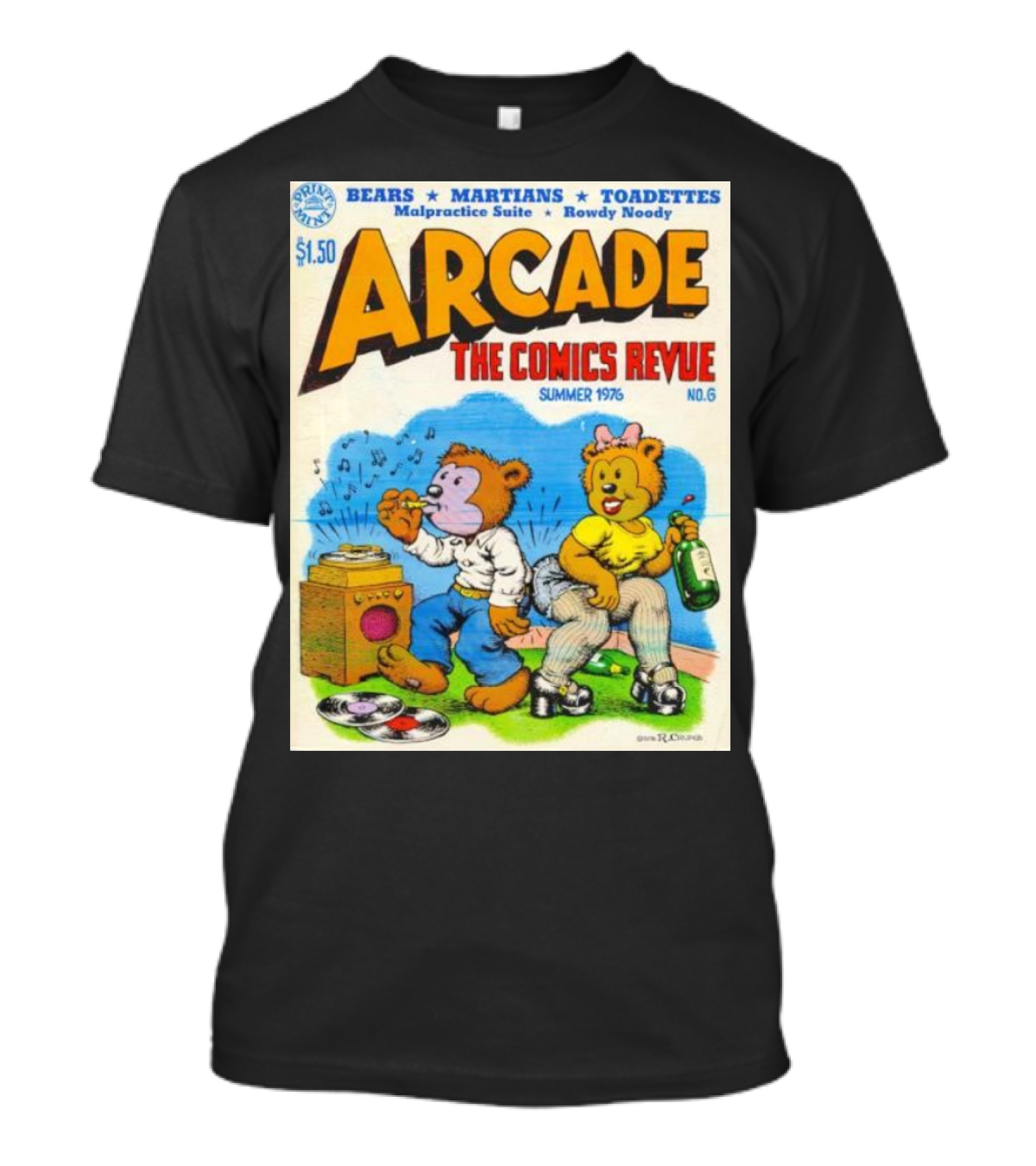 Arcade The Comics Revue Bears Martians Toadettes Summer 1976 No. 6 Malpractice Suite Rowdy Noody T-Shirt