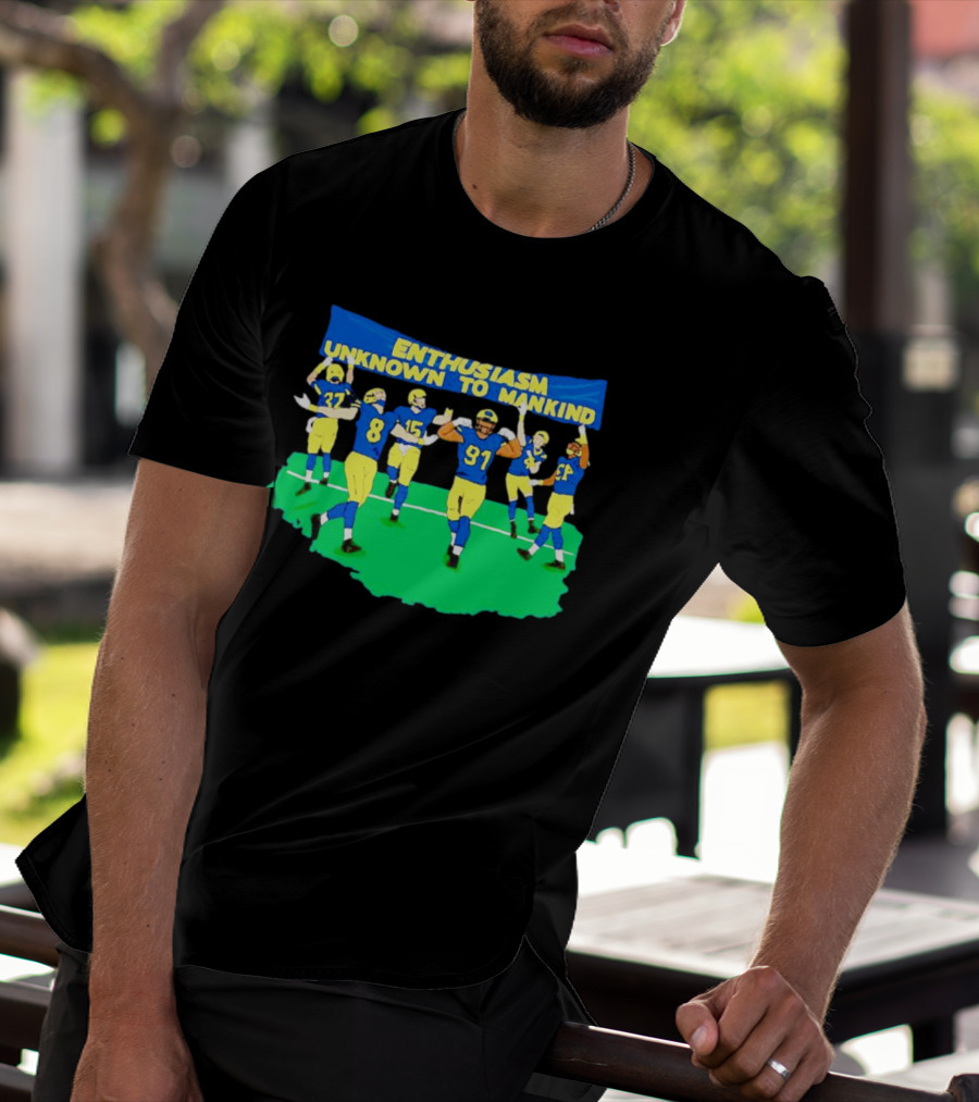 Michigan Wolverines Enthusiasm Unknown To Mankind Football Players Celebrating T-Shirt