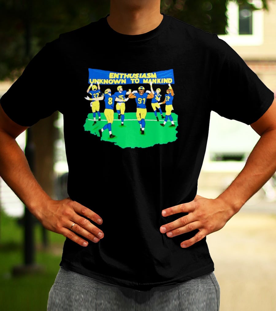 Michigan Wolverines Enthusiasm Unknown To Mankind Football Players Celebrating T-Shirt