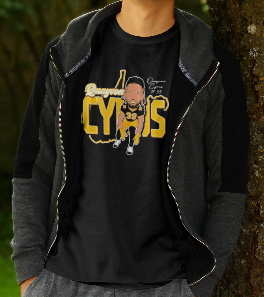 Quayvon Cyrus Caricature #39 Signature Football T-Shirt