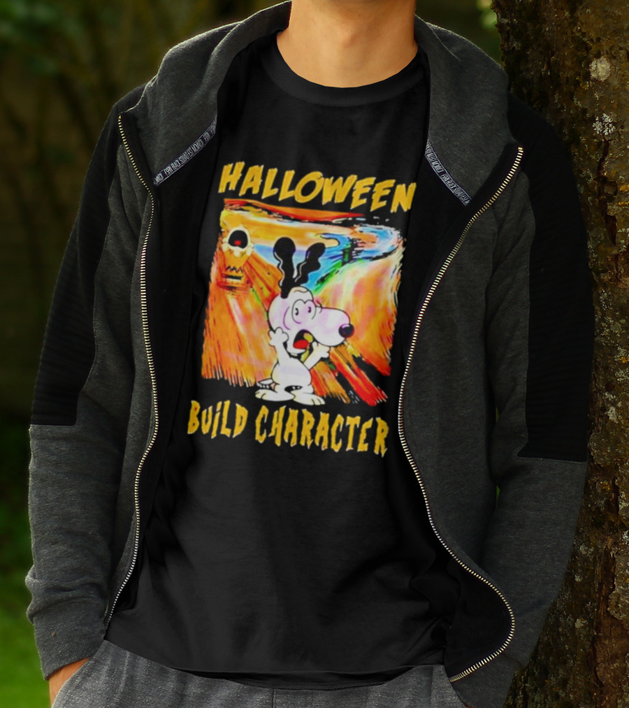 Halloween Build Character Snoopy Scream Painting T-Shirt