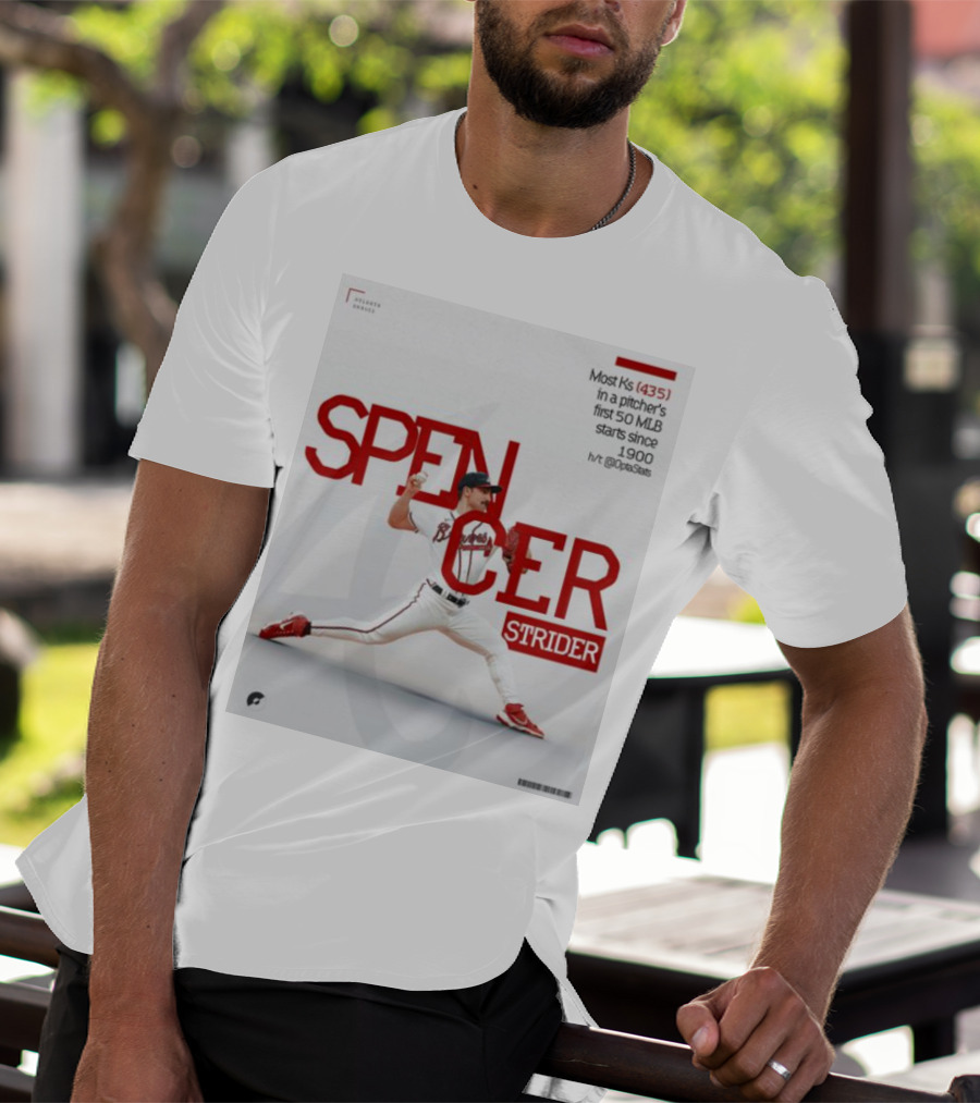Spencer Strider Atlanta Braves Most Ks 435 In First 50 MLB Starts Since 1900 T-Shirt