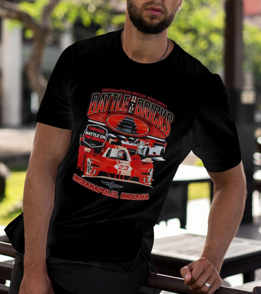 Indianapolis Motor Speedway Battle On The Bricks Racing Scene Indianapolis Indiana T-Shirt