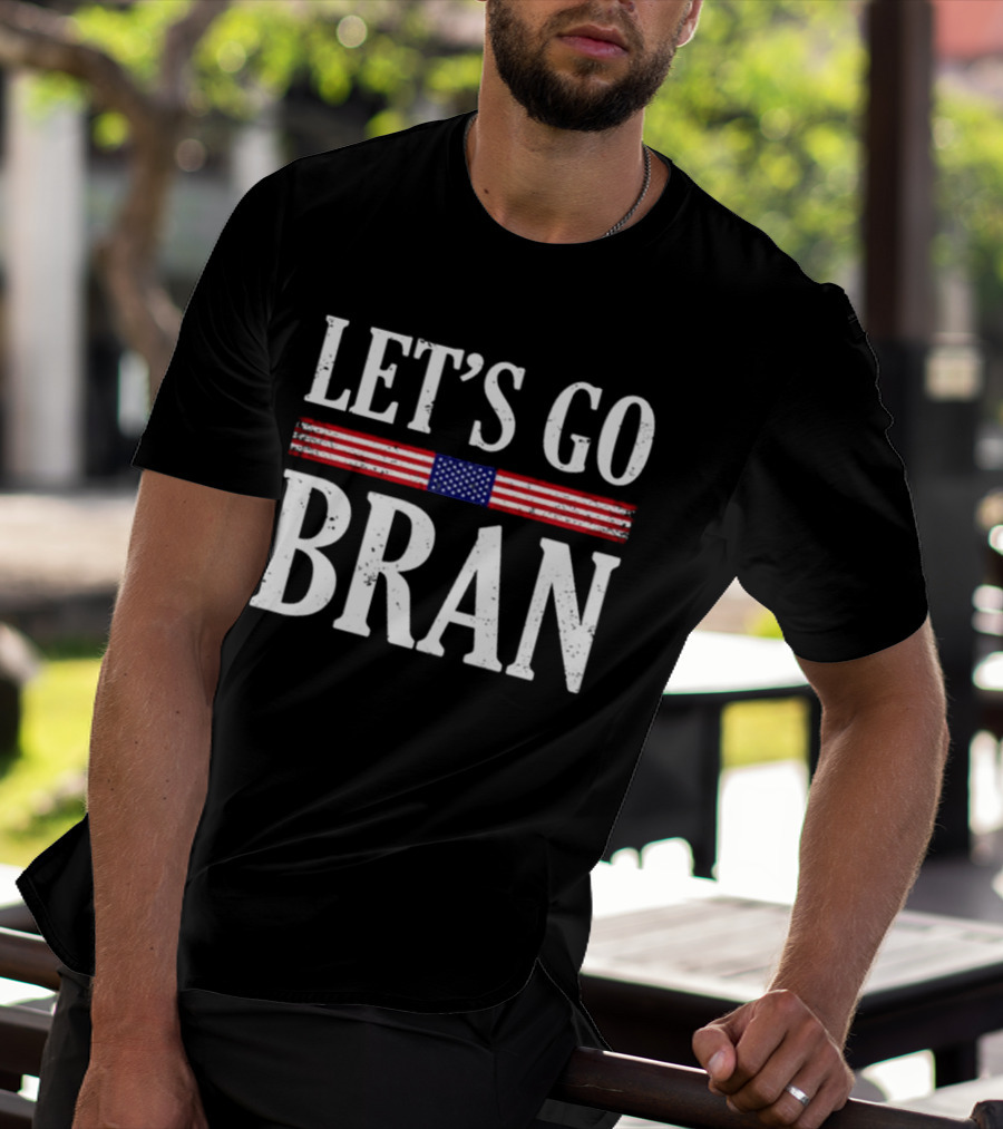 Let’s Go Bran Funny Saying Vintage US Flag T-Shirt