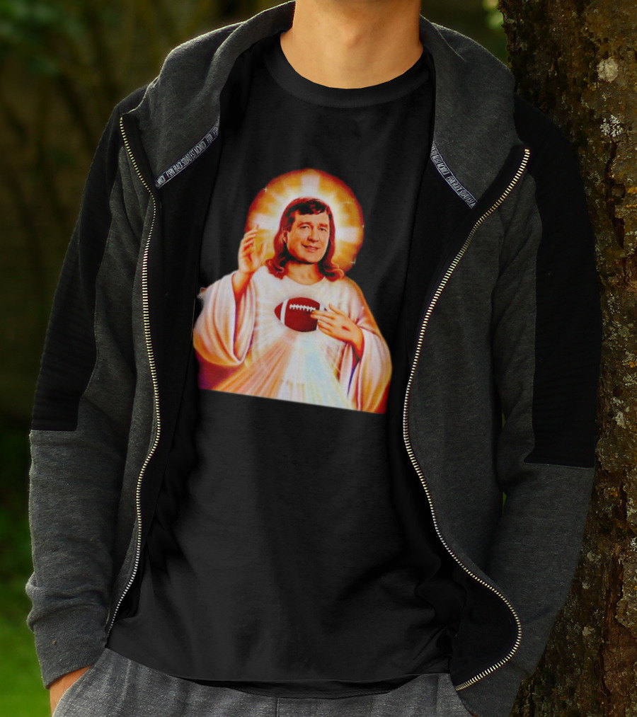 Church Of Smart Jesus With Football Halo T-Shirt