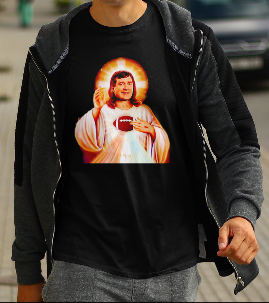 Church Of Smart Jesus With Football Halo T-Shirt