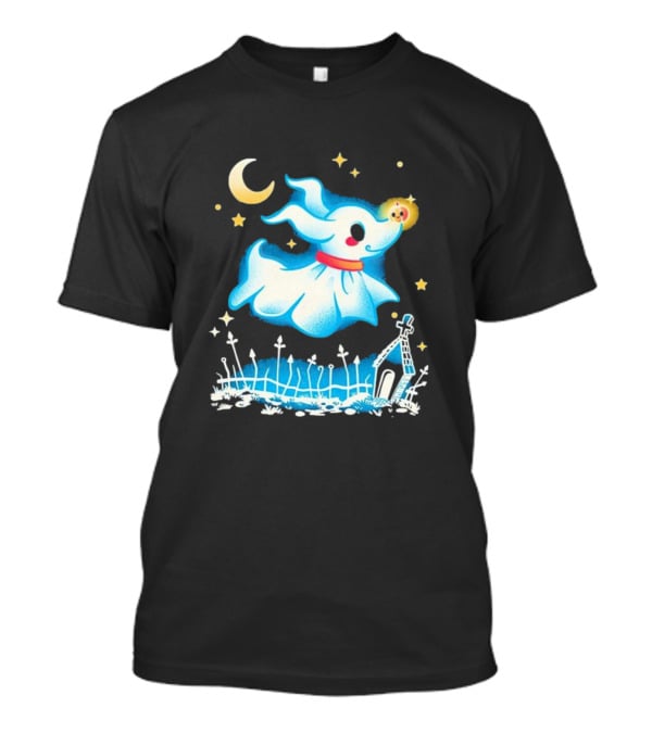 Ghost Dog Halloween Moonlight Graveyard Night T-Shirt