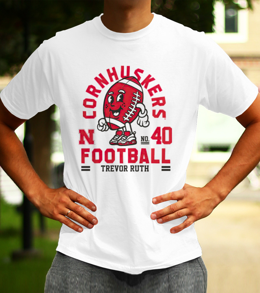 Cornhuskers Nebraska Football Trevor Ruth 40 T-Shirt