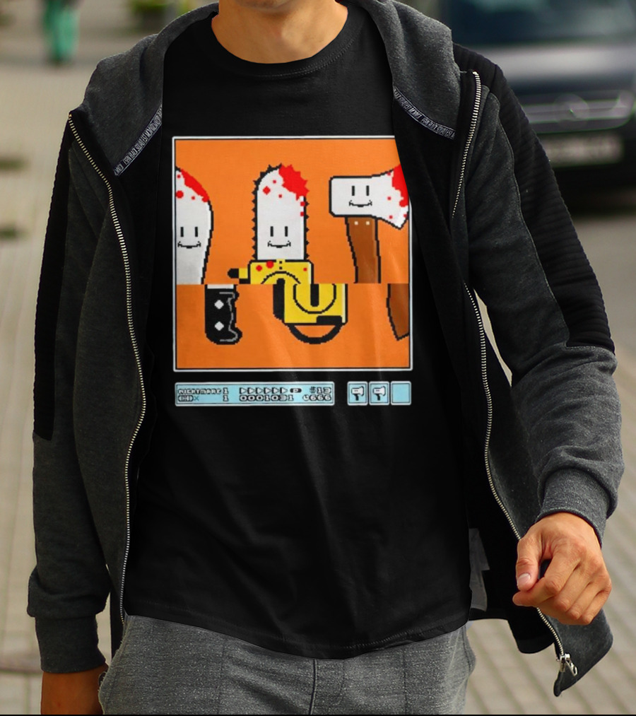 Roulette Halloween Retro Pixel Art Horror Icons T-Shirt