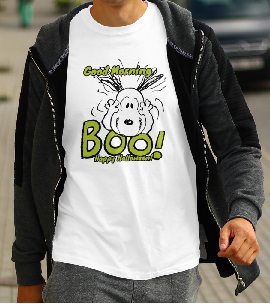 Good Morning Boo Happy Halloween Snoopy T-Shirt