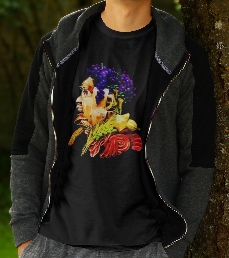 Toru Yano Damashie Baroque Food Face With Grapes And Wheat T-Shirt