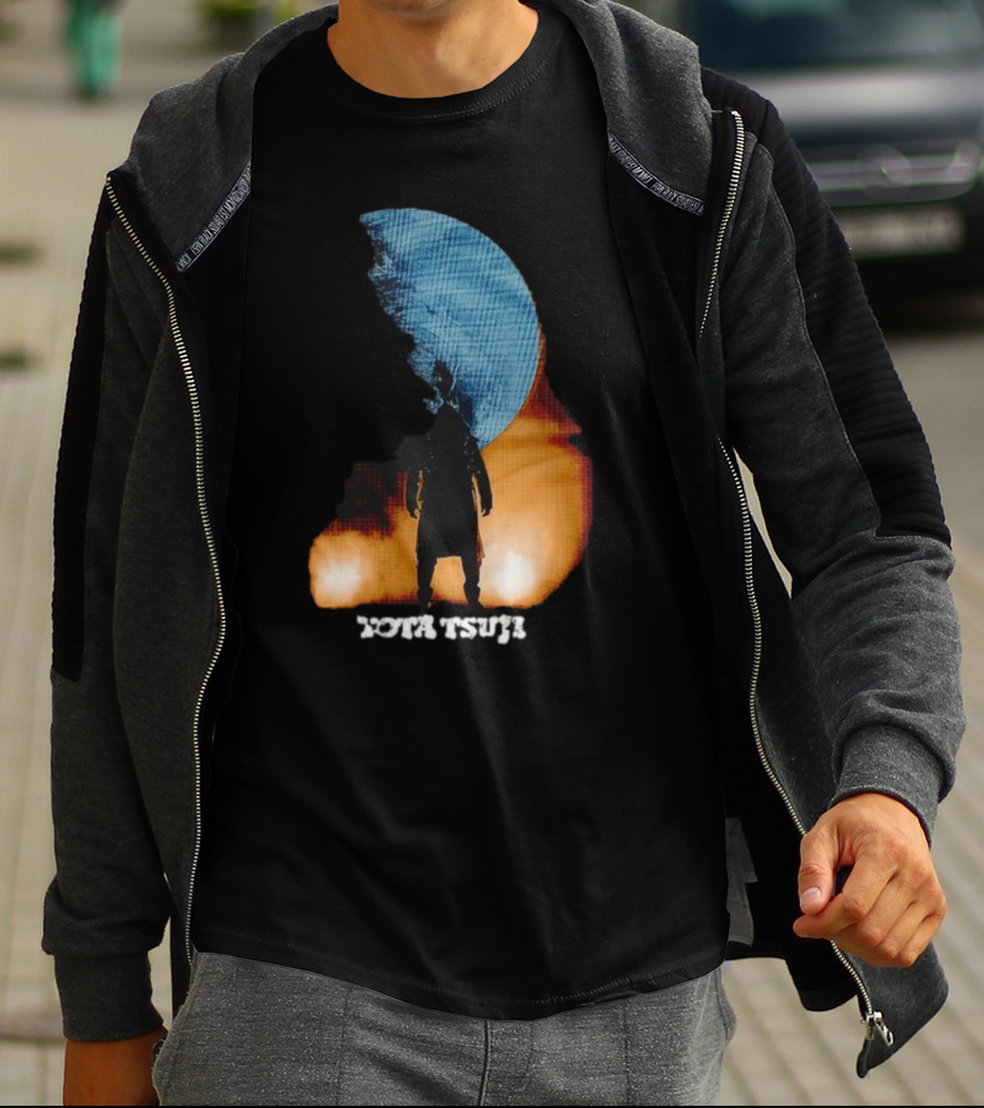 Yota Tsuji Moonrise Silhouette Against Orange And Blue Sky T-Shirt