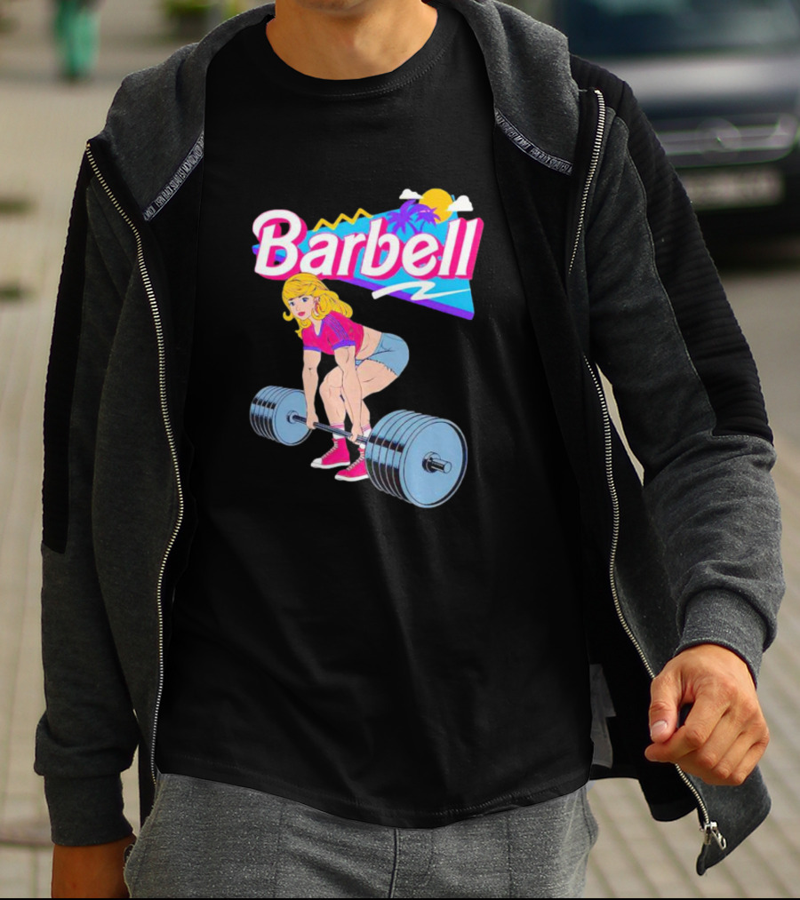 Barbie Barbell Gymer Retro Fitness T-Shirt