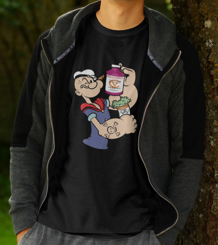 Popeye Death Juice Gas Spinach Tattoo T-Shirt