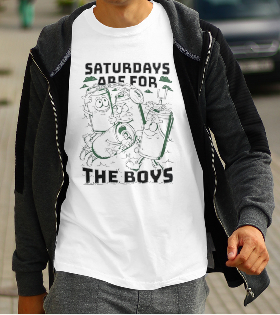 Saturdays Are For The Boys Cartoon Soda Cans T-Shirt