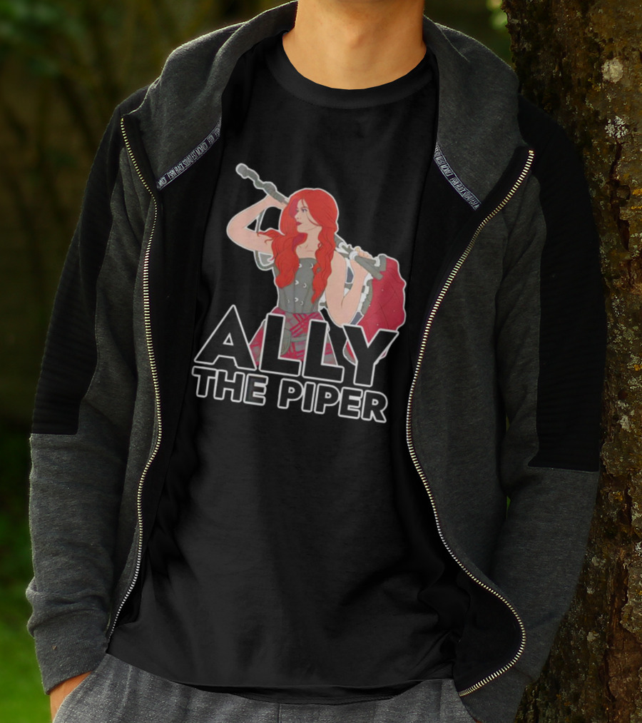 Ally The Piper Scottish Bagpipe Musician Redhead T-Shirt