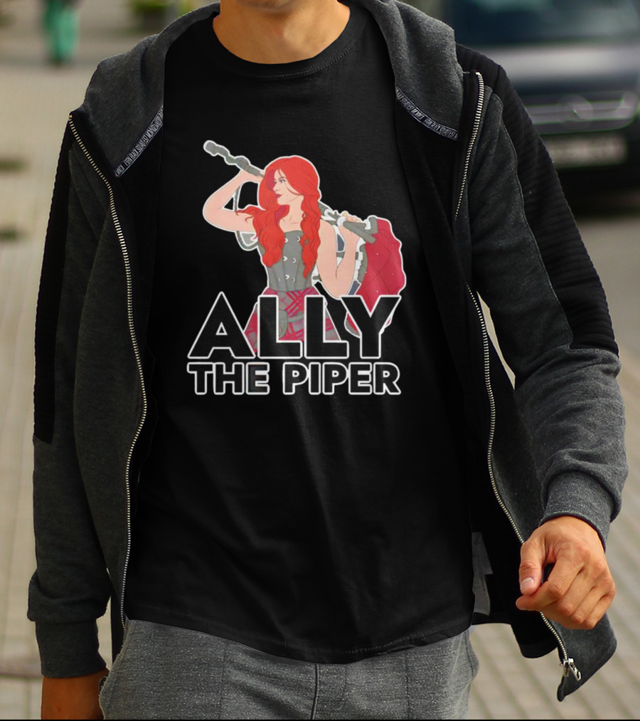 Ally The Piper Scottish Bagpipe Musician Redhead T-Shirt