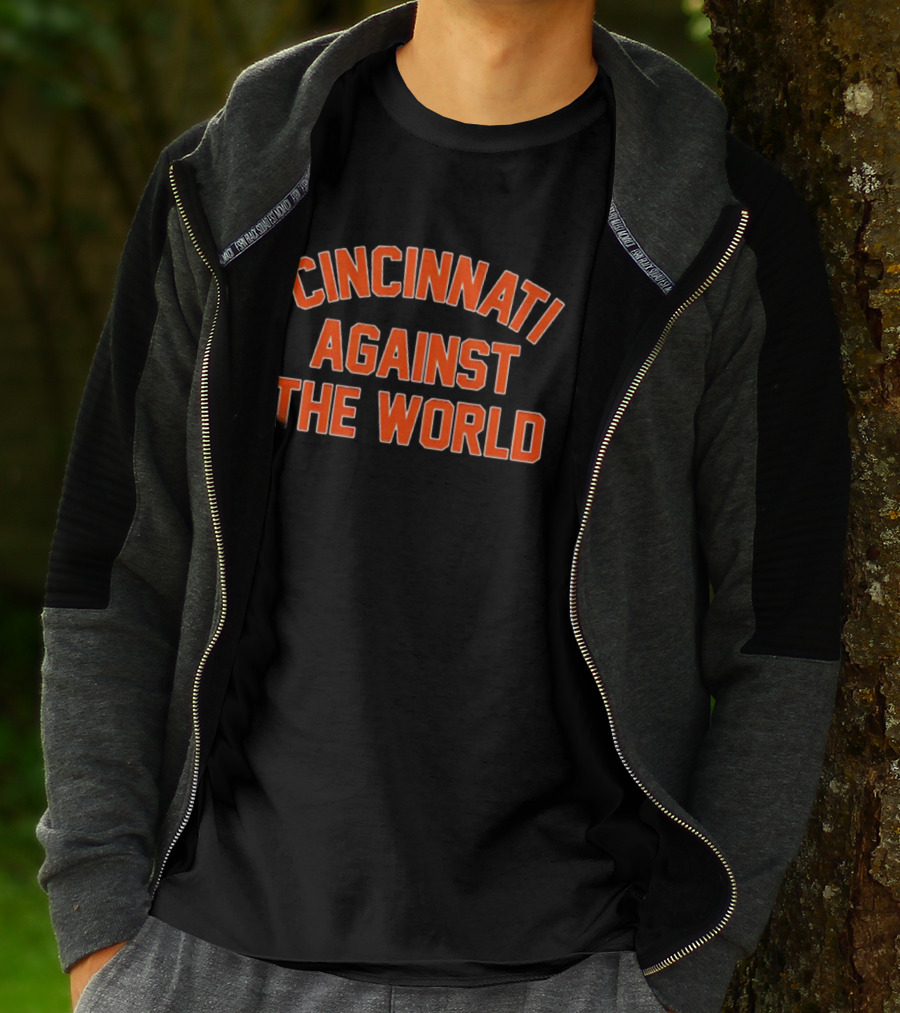 Cincinnati Against The World Bold Orange Text T-Shirt