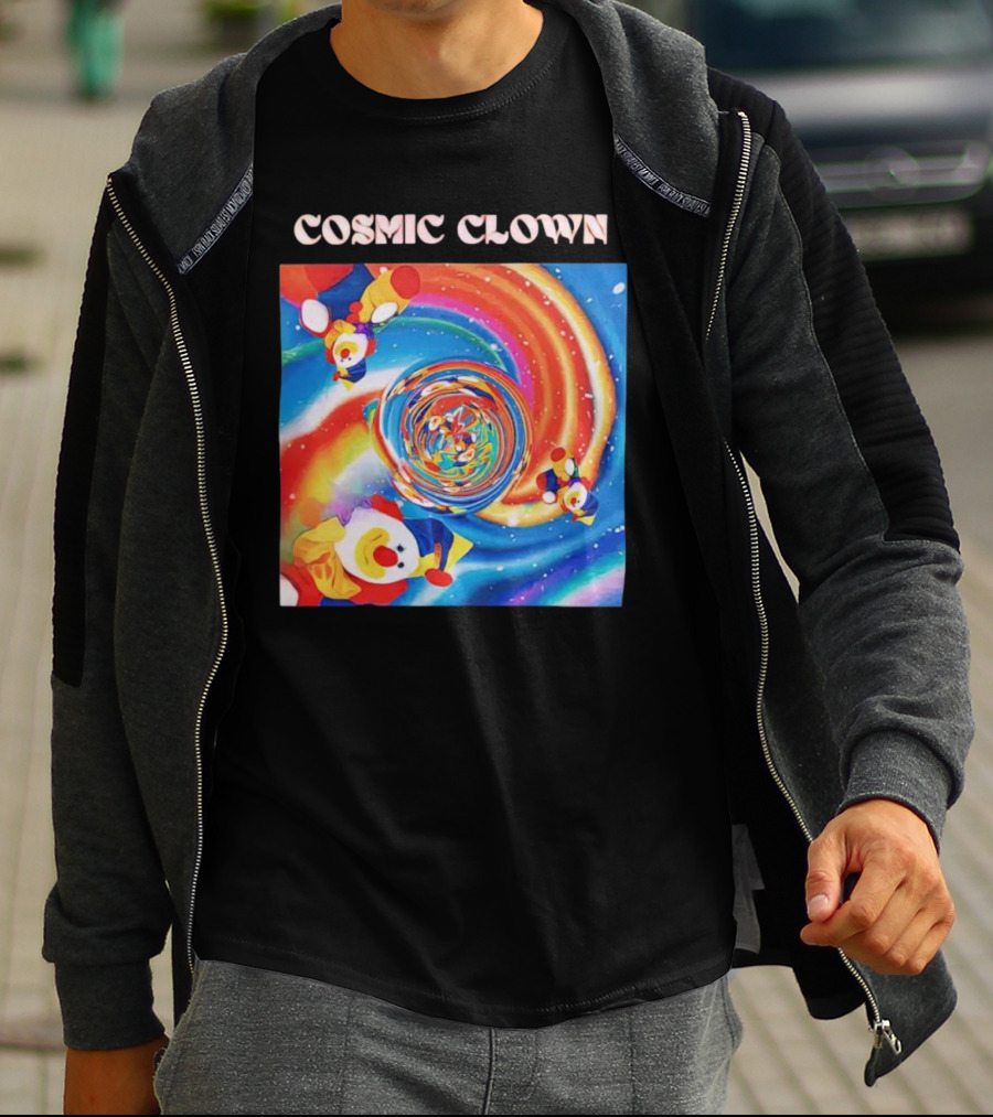 Cosmic Clown Whirlwind Of Colorful Jesters T-Shirt