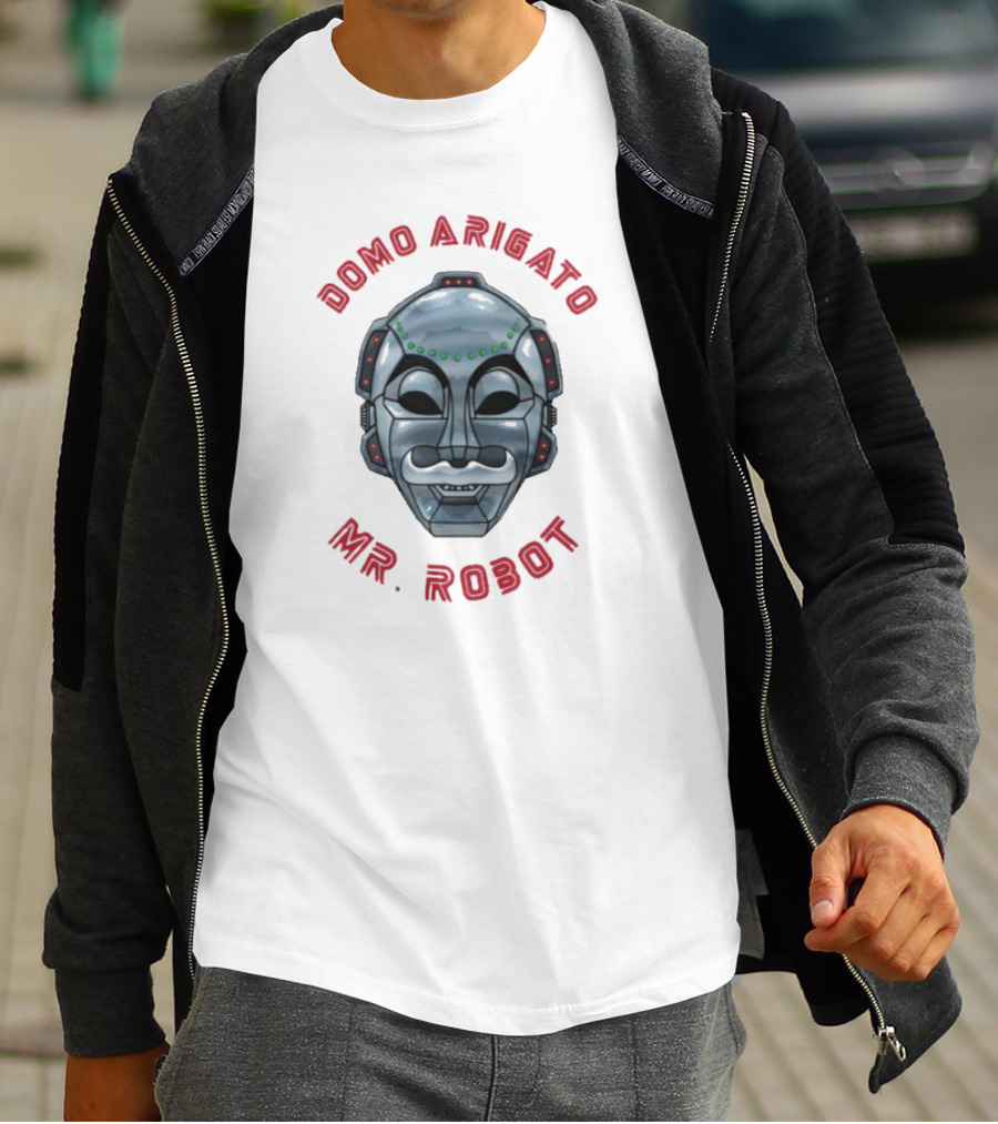 Domo Arigato Mr Robot Mask T-Shirt