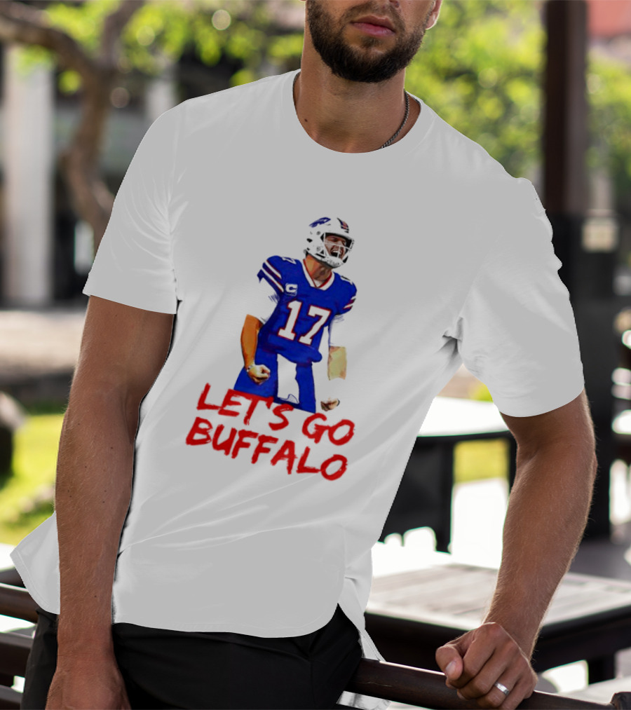 Let's Go Buffalo 17 Josh Allen Buffalo Bills T-Shirt