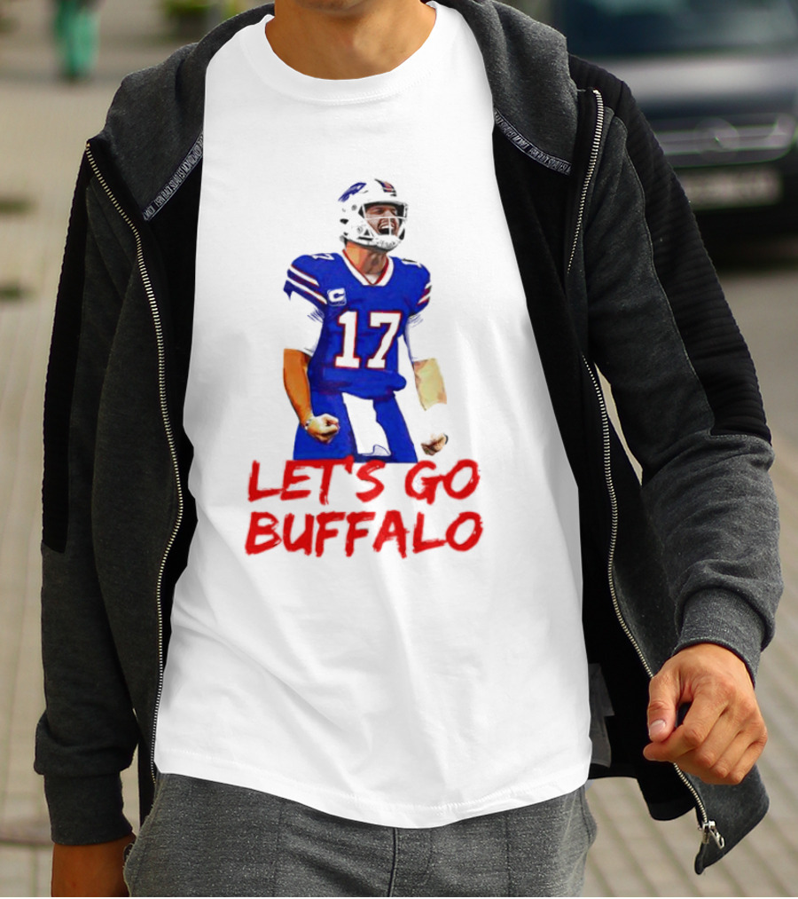 Let's Go Buffalo 17 Josh Allen Buffalo Bills T-Shirt