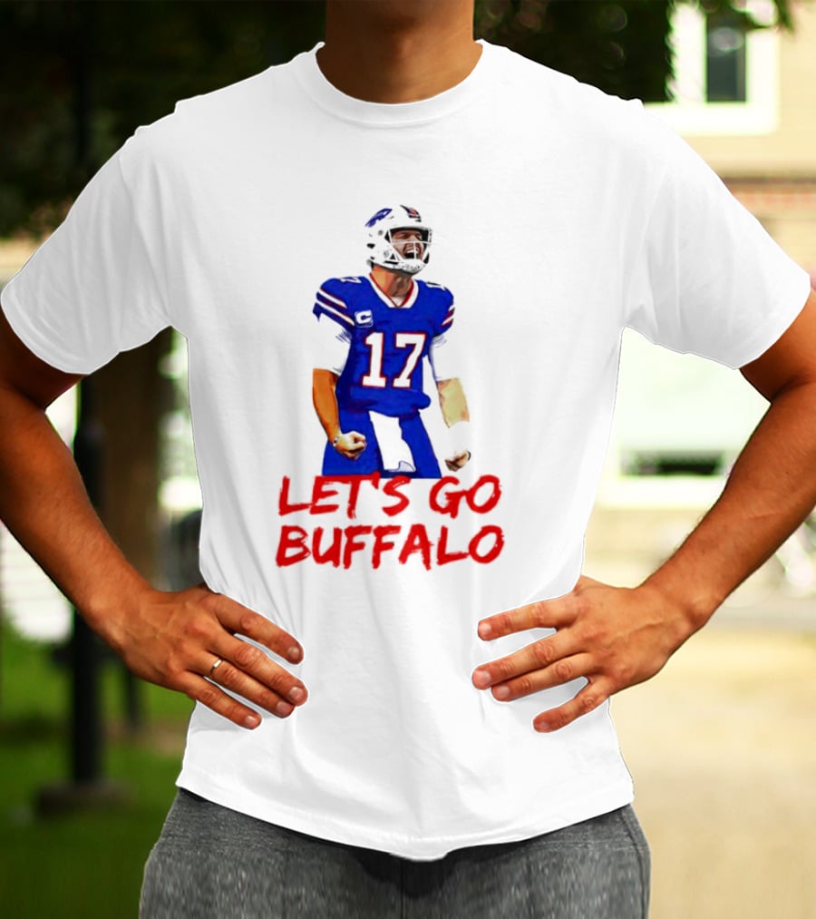 Let's Go Buffalo 17 Josh Allen Buffalo Bills T-Shirt
