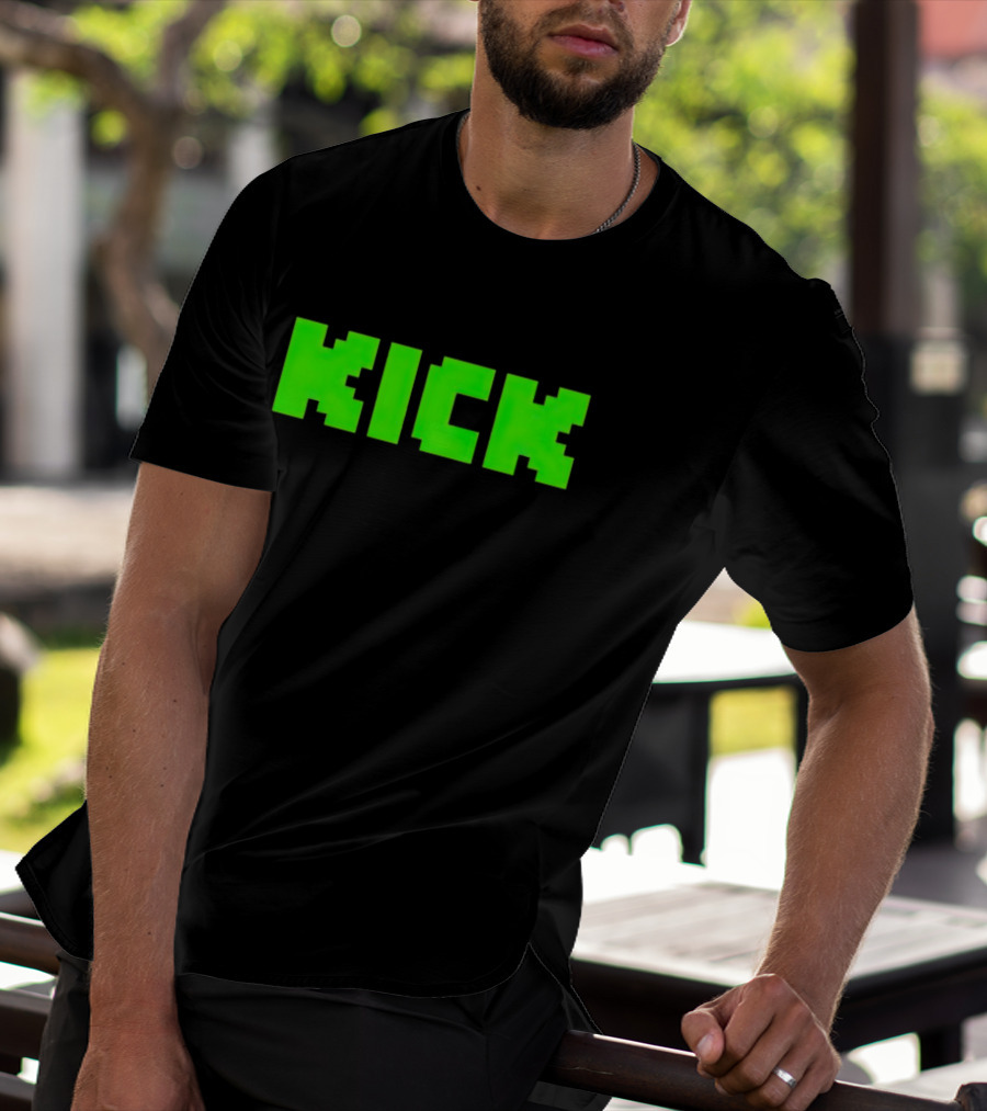 Kick Green Logo Pixel T-Shirt