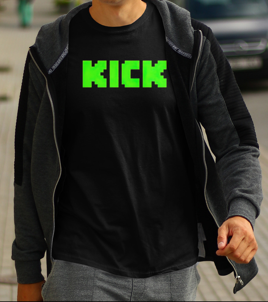 Kick Green Logo Pixel T-Shirt