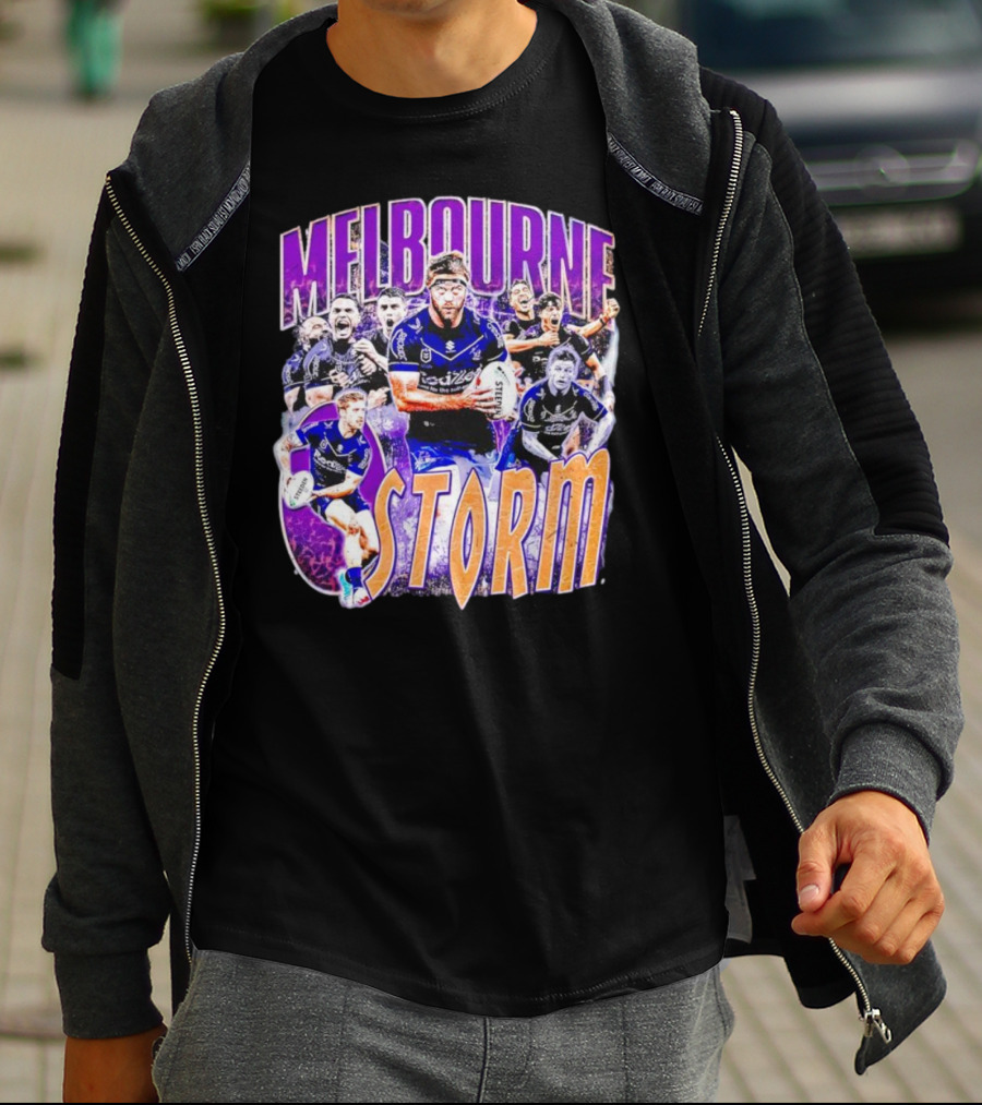 MELBOURNE STORM NRL TEAM ACTION COLLAGE T-Shirt