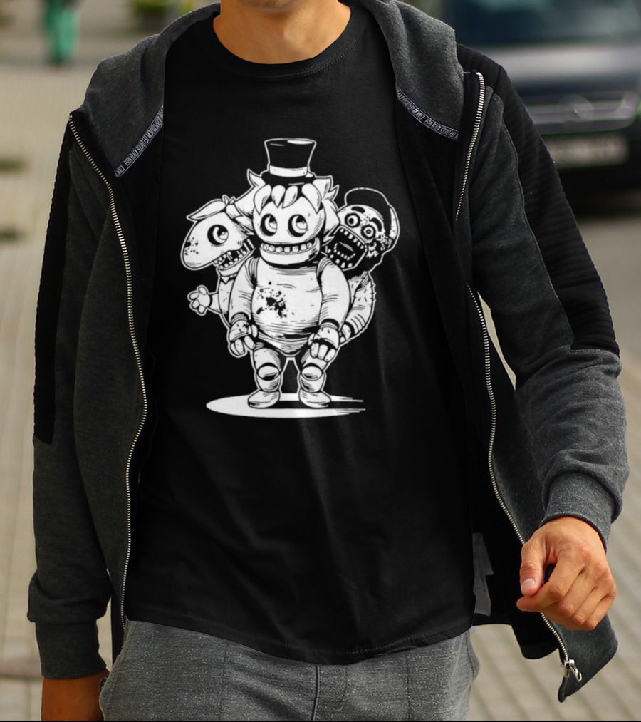 Sharkrobot Heavy Metal Boney Plays Animatronic Trio T-Shirt