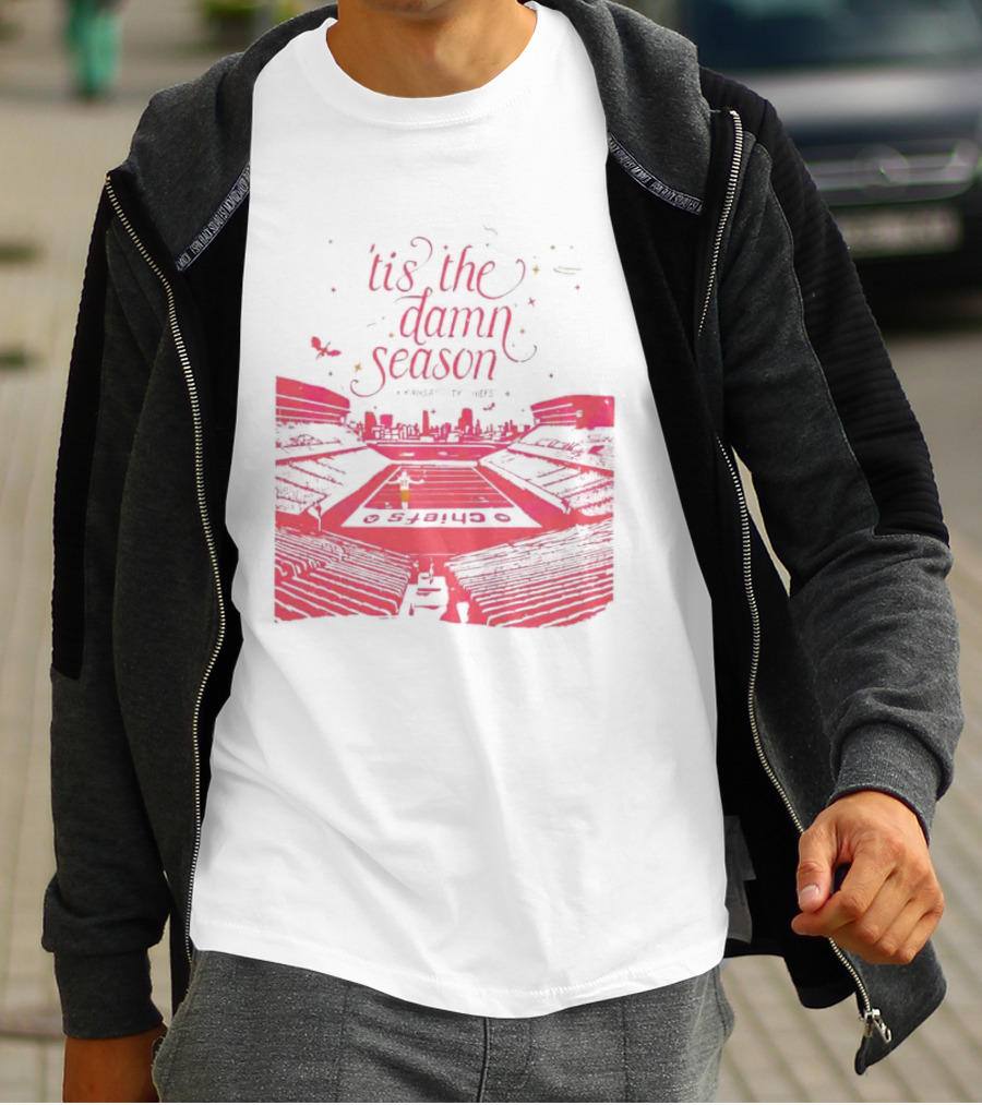 Chiefs Stadium 'Tis The Damn Season Football Night Lights T-Shirt