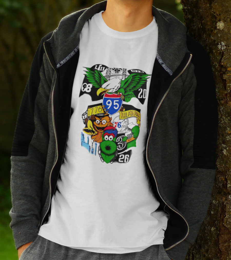 Dunphy 215 Tattoo Philadelphia 1776 Eagle Mascot 95 T-Shirt