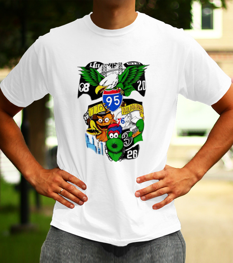 Dunphy 215 Tattoo Philadelphia 1776 Eagle Mascot 95 T-Shirt