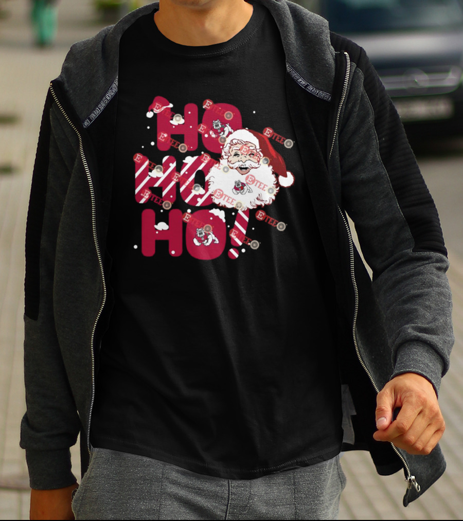 Fresno State Bulldogs Santa Claus Christmas Ho Ho Ho T-Shirt