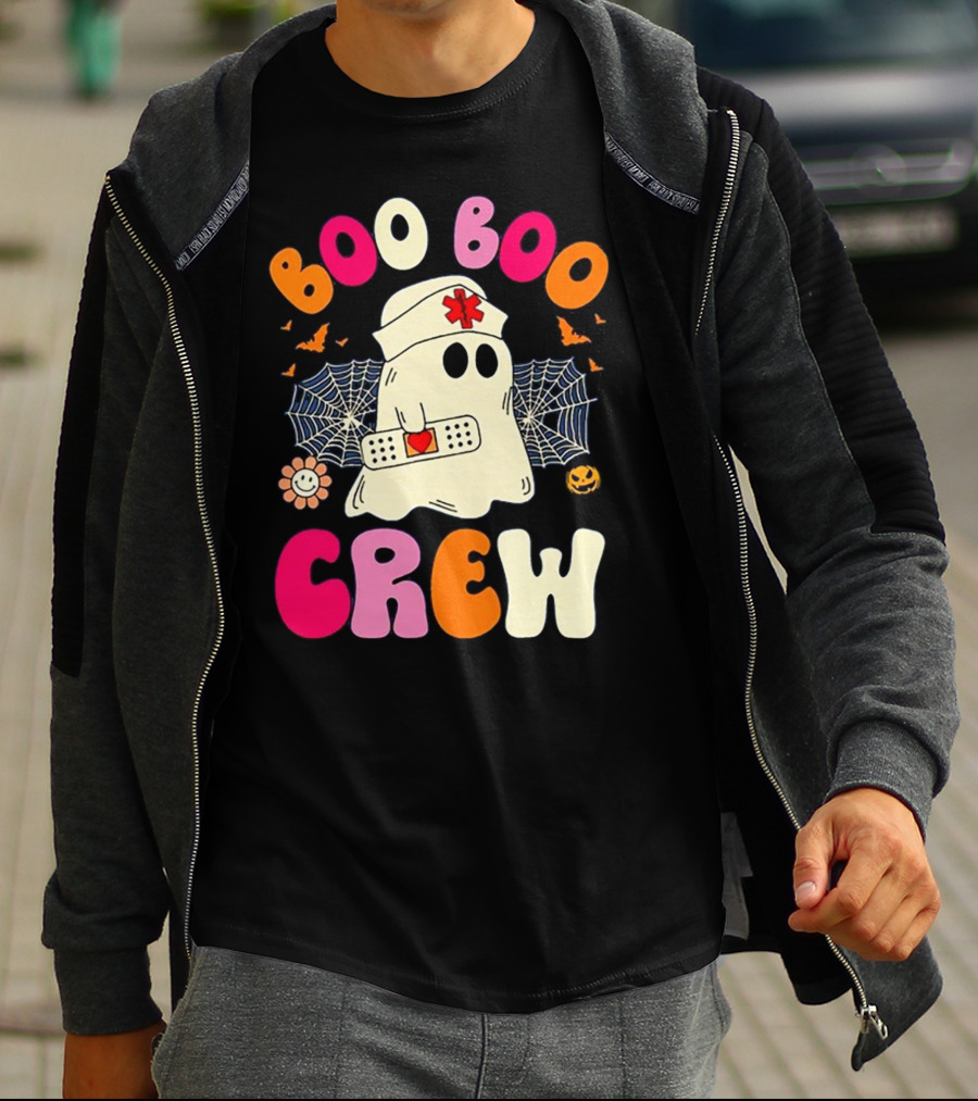 Groovy Boo Boo Crew Funny Nurse Ghost Halloween T-Shirt