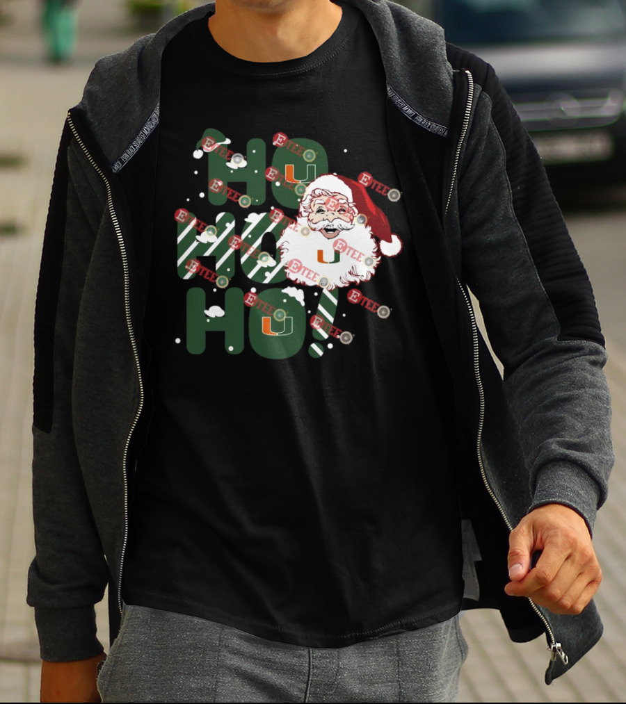 Ho Ho Ho Miami Hurricanes Santa Claus Christmas T-Shirt