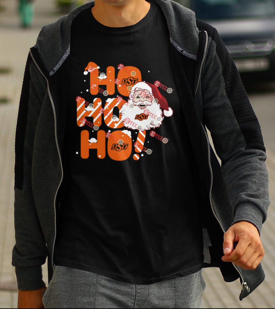 Oklahoma State Cowboys OSU Santa Claus Ho Ho Ho Christmas T-Shirt