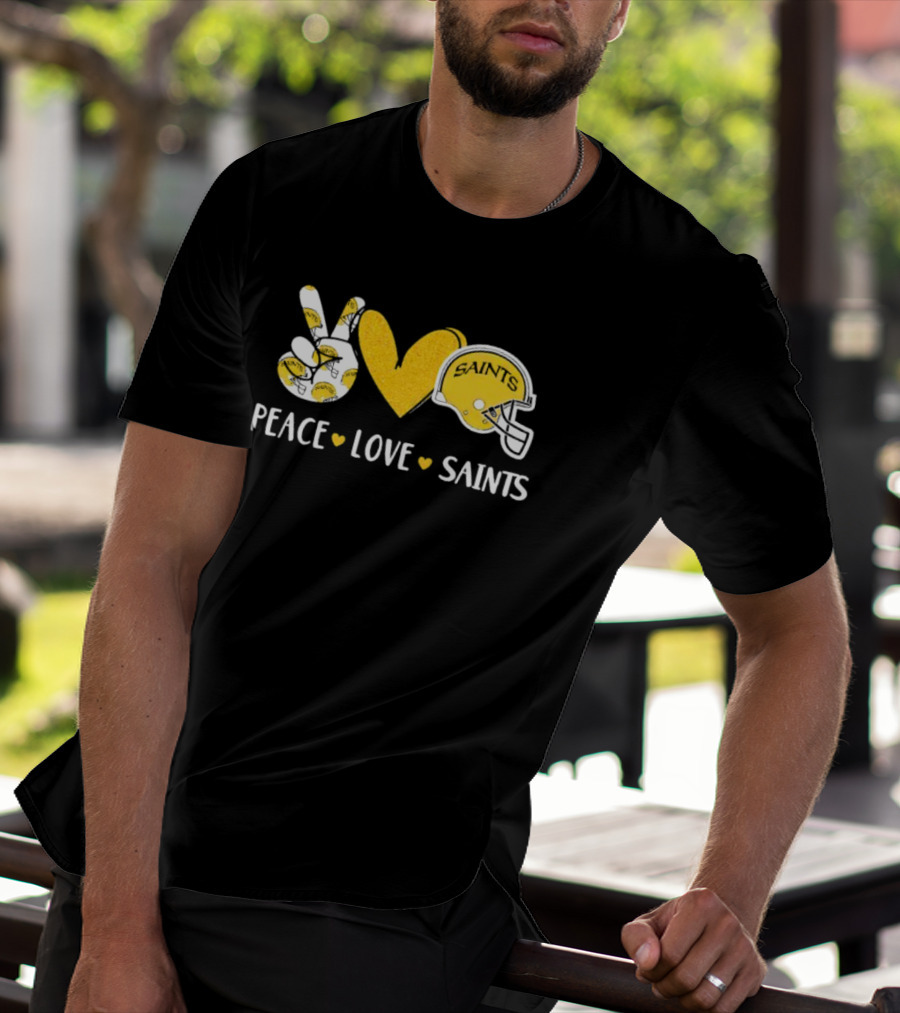 Peace Love New Orleans Saints Football Helmet T-Shirt