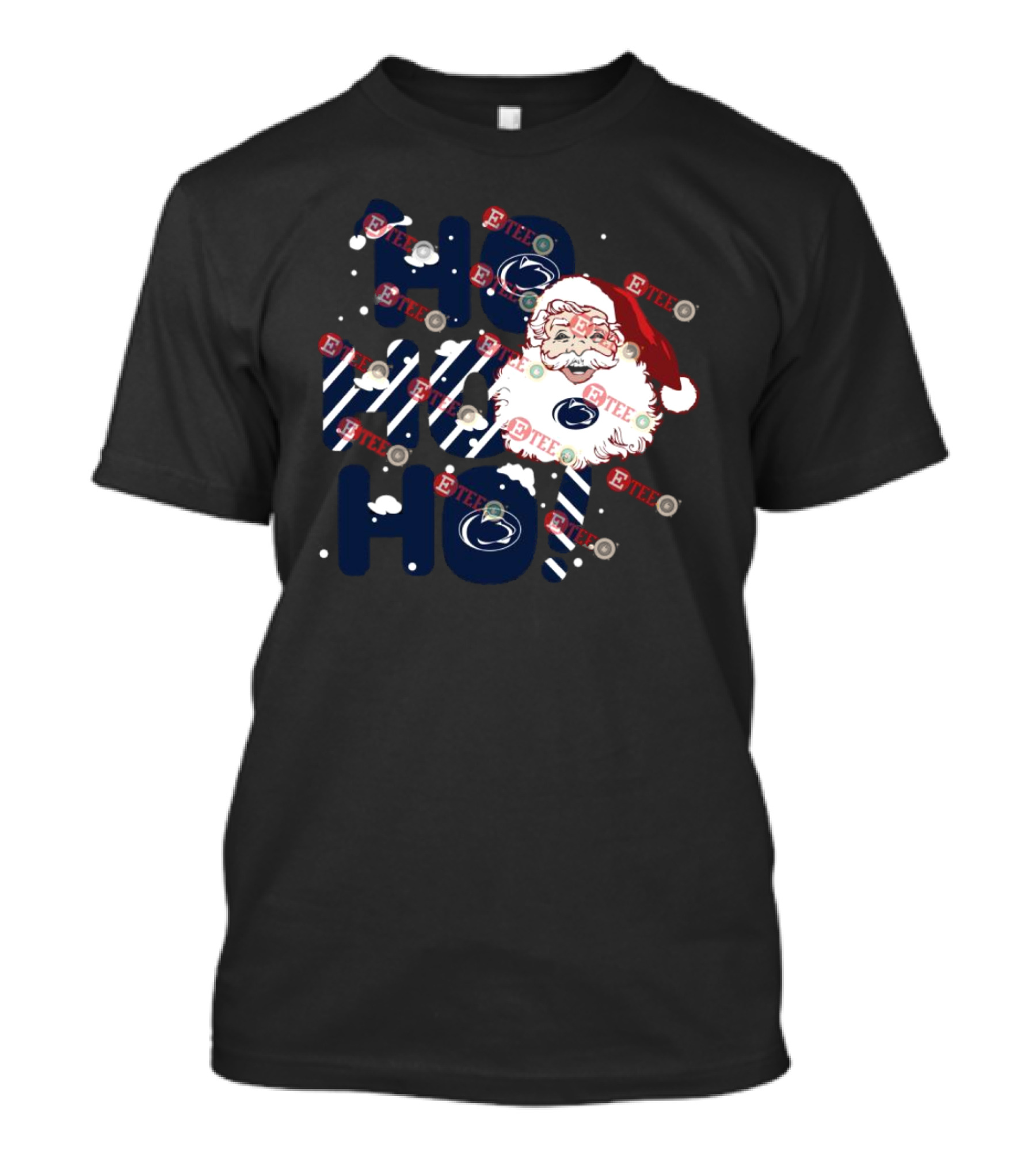 Penn State Nittany Lions Santa Claus Ho Ho Ho Christmas Snowflakes T-Shirt