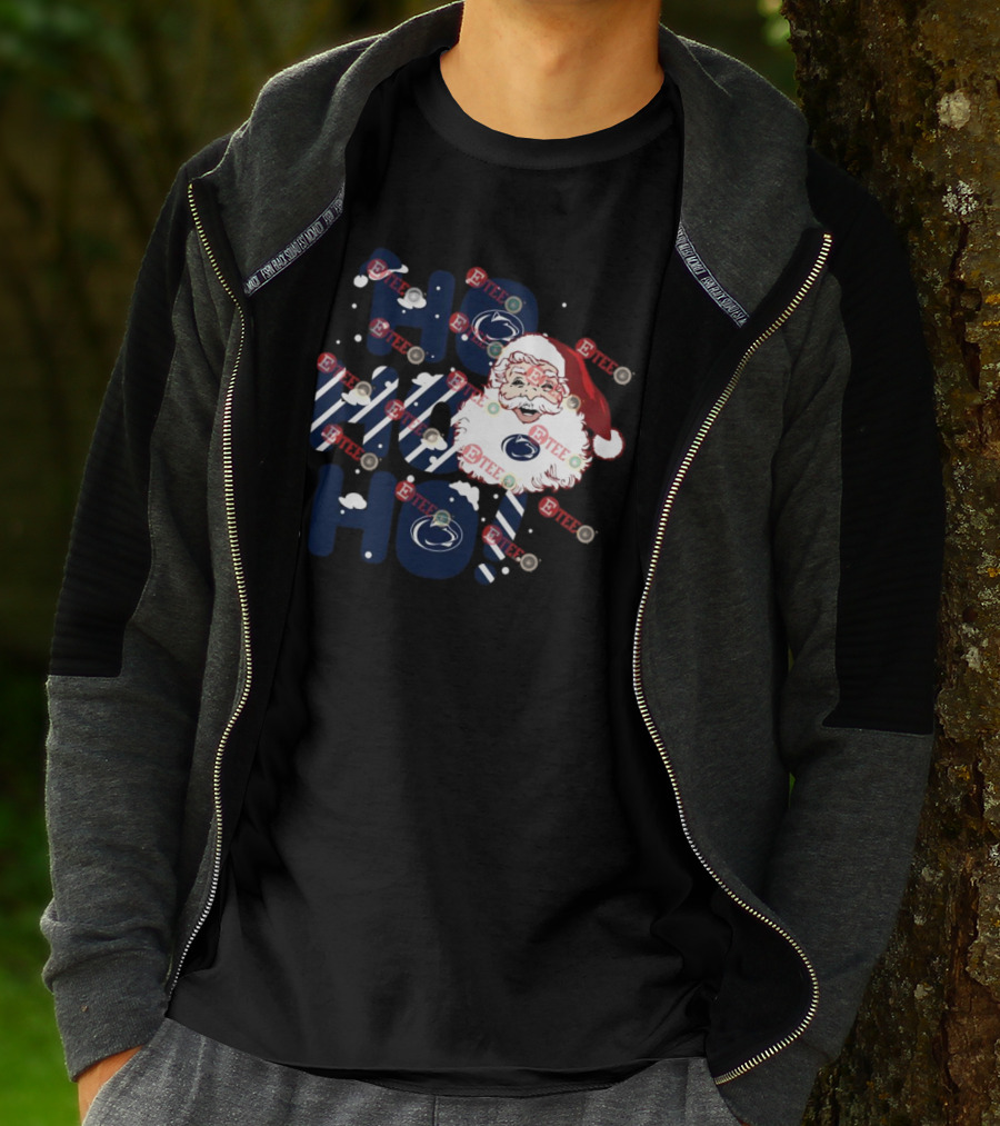 Penn State Nittany Lions Santa Claus Ho Ho Ho Christmas Snowflakes T-Shirt