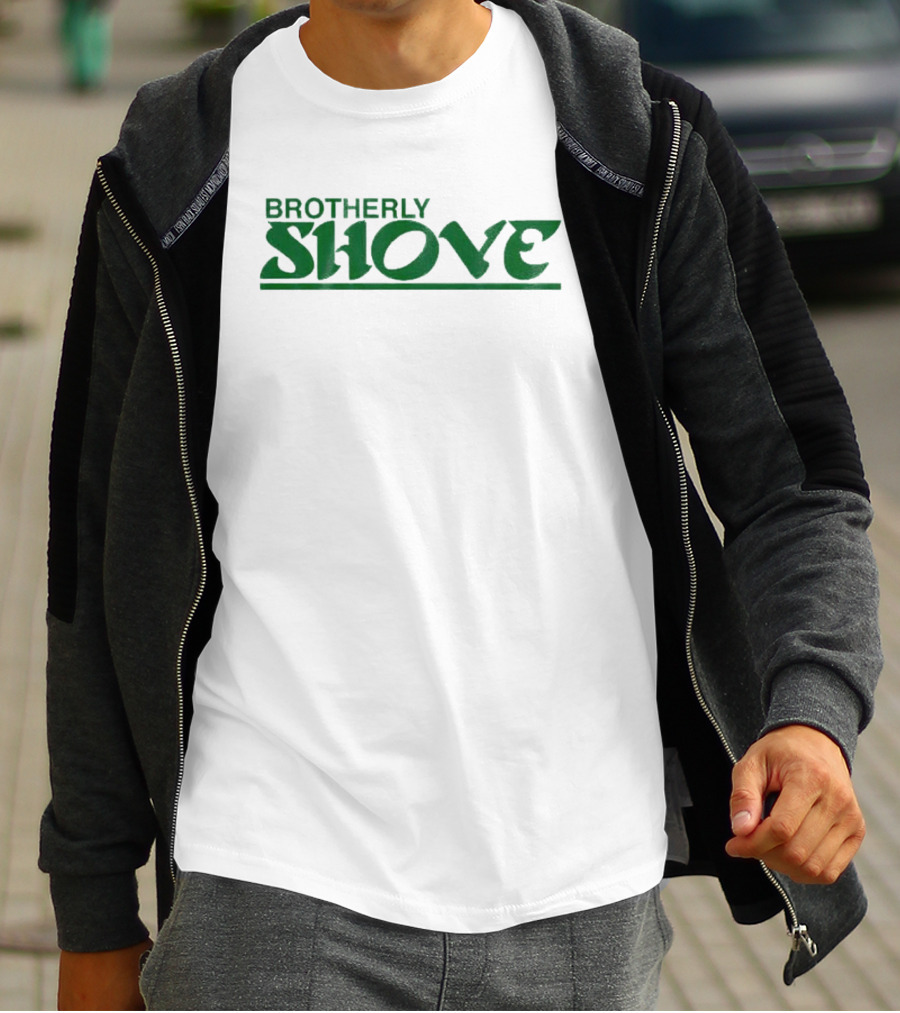 Philadelphia Football Brotherly Shove Green Text T-Shirt