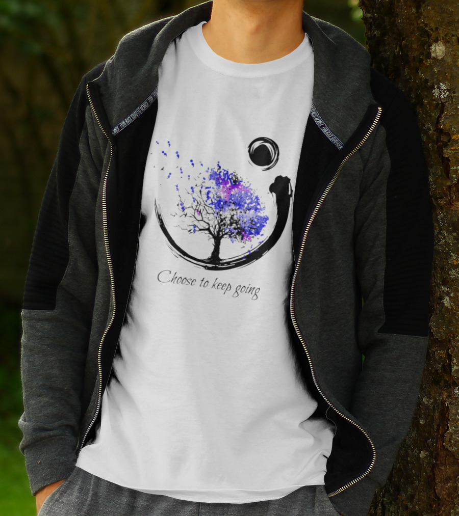 Choose To Keep Going Enso Tree With Splatter Art And Circle T-Shirt