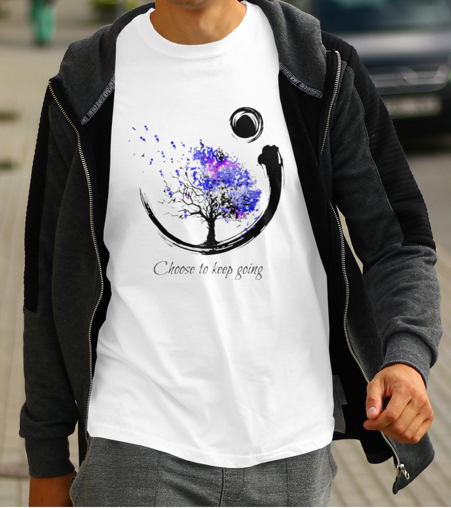 Choose To Keep Going Enso Tree With Splatter Art And Circle T-Shirt