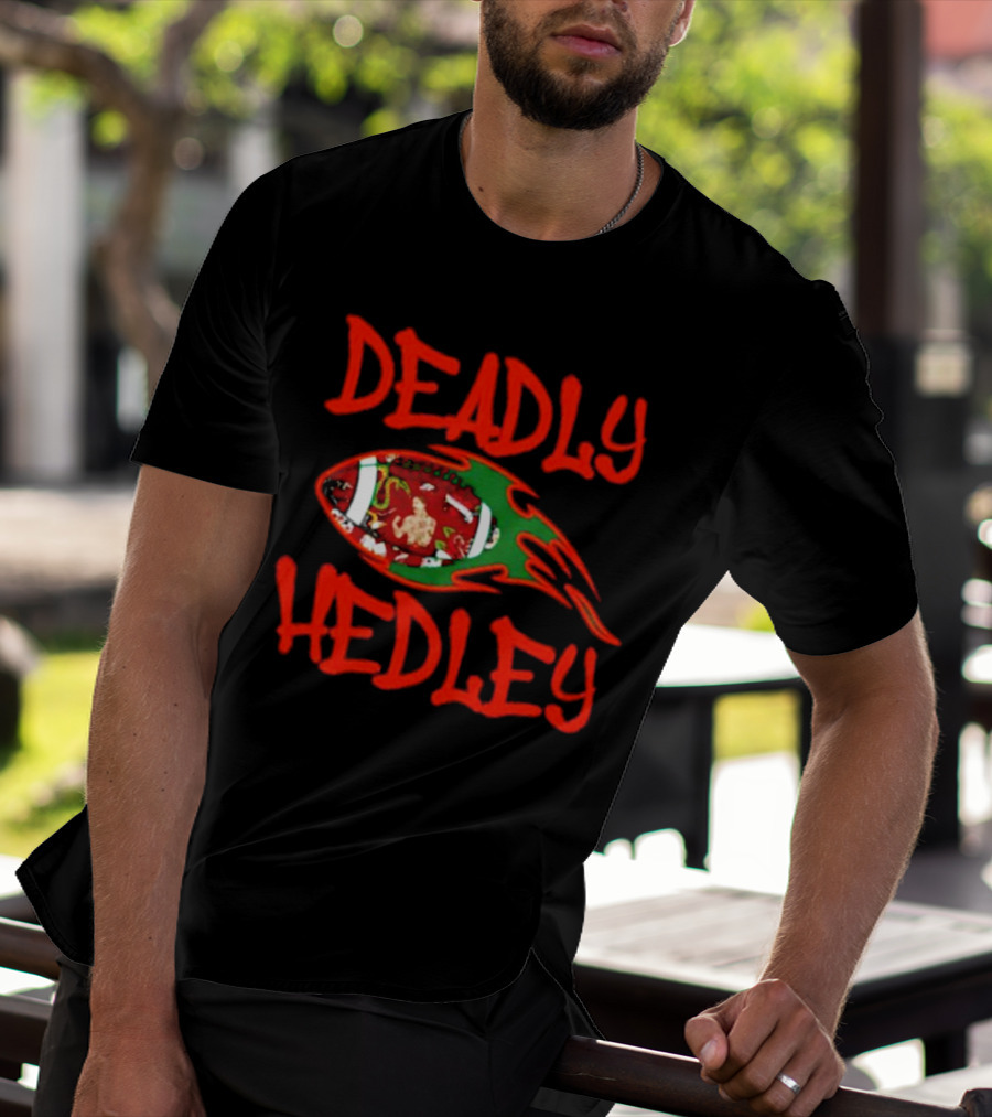 Deadly Hedley Flaming Football T-Shirt