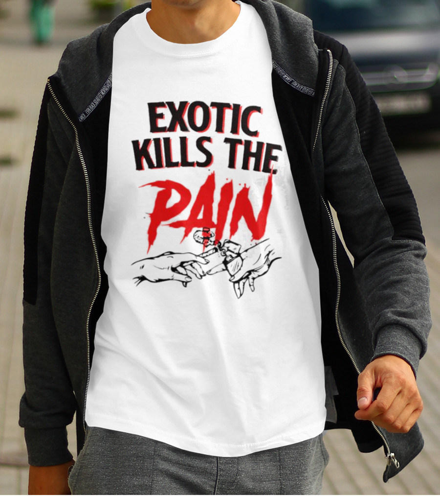 EXOTIC KILLS THE PAIN Handshake Shadows T-Shirt