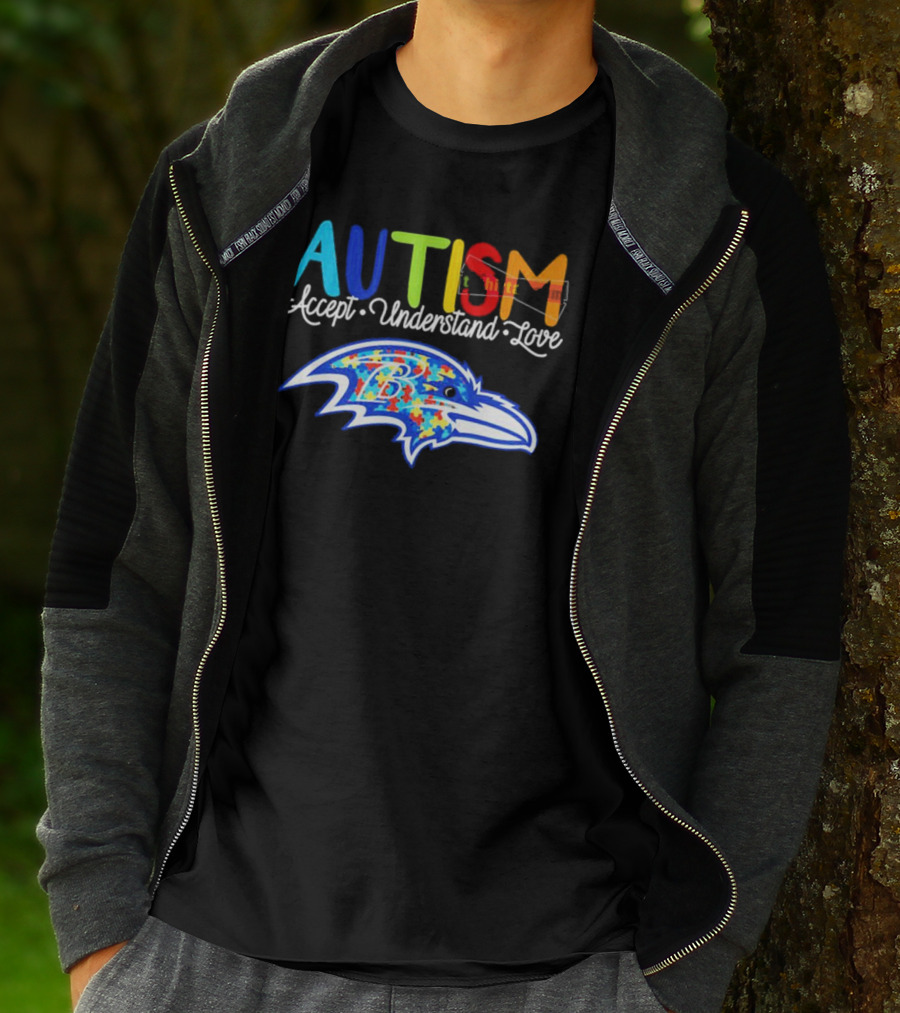 Baltimore Ravens NFL Autism Accept Understand Love Awareness T-Shirt