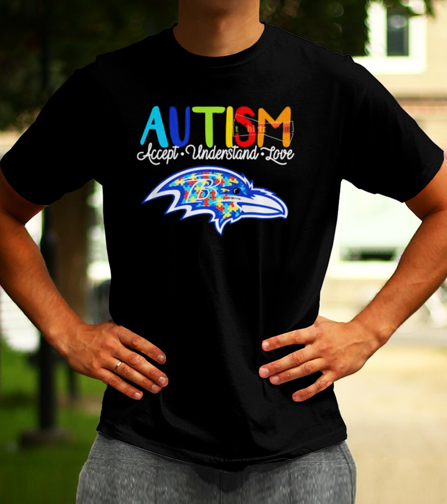 Baltimore Ravens NFL Autism Accept Understand Love Awareness T-Shirt