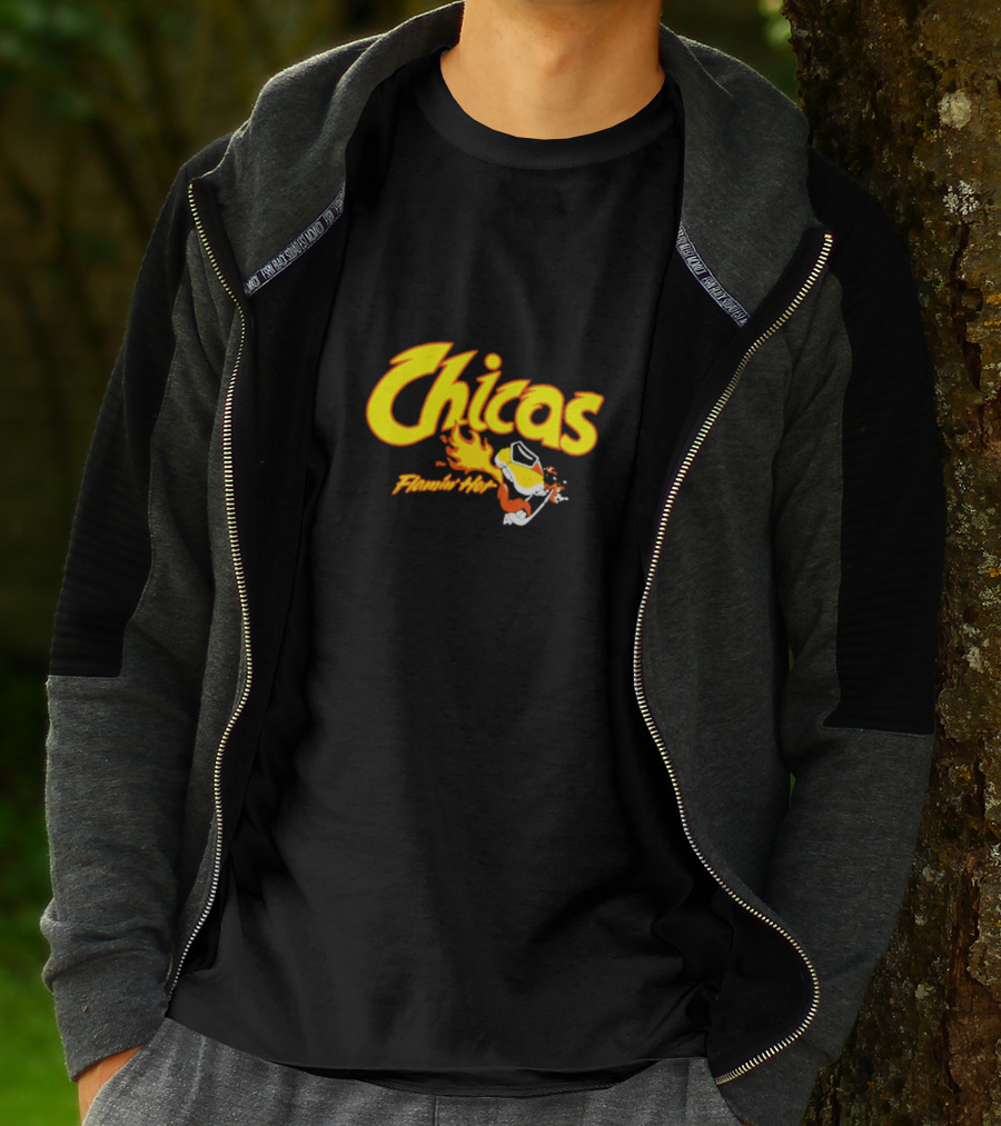 Chicas Flamin’ Hot Cheetos Cartoon Flame T-Shirt