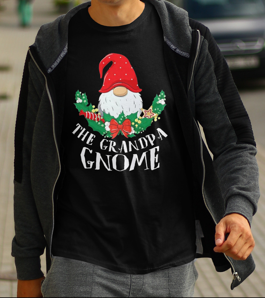 The Grandpa Gnome Funny Matching Family Christmas Party T-Shirt
